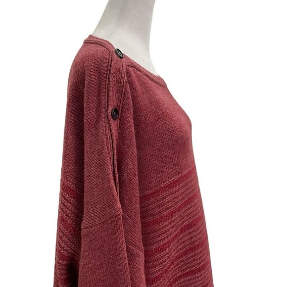 prAna Wool Blend Boat Neck Oversized Boxy Stripe Sweater Red size XL - Picture 5 of 10